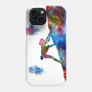 Rock climbing extreme sport woman Phone Case