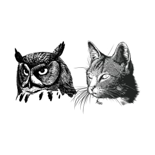 a cat and an owl T-Shirt