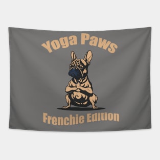 French bulldog in yoga pose, frenchie dog, yoga and french bulldog lovers Tapestry