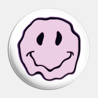 Light purple melting smiley face Pin