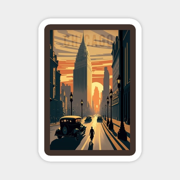 1930s Chicago Sunset Magnet by Abili-Tees