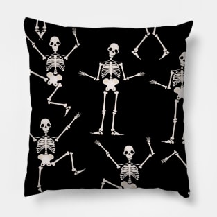 funny skeleton 1 seamless pattern Pillow