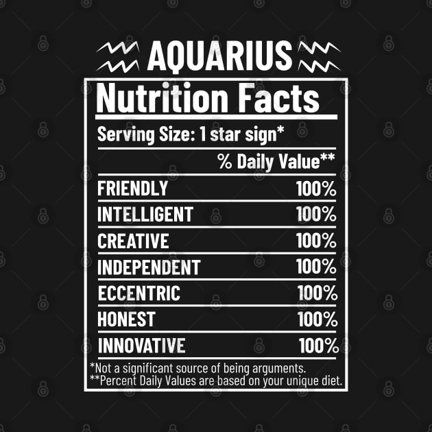 Aquarius Nutrition Facts Label by HobbyAndArt