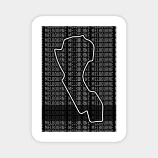 Melbourne - F1 Circuit - Black and White Magnet