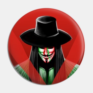 v for vendetta in red Pin