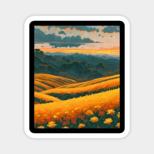 Yellow Wildflower - Impressionism Art Magnet