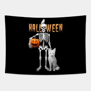 Halloween skeleton and friends Tapestry
