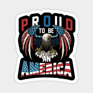 Proud To Be An American Graphic Eagle American Flag Ribbon Magnet