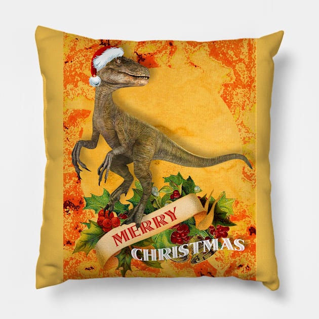 Merry Jurassic Christmas 5 Pillow by PrivateVices