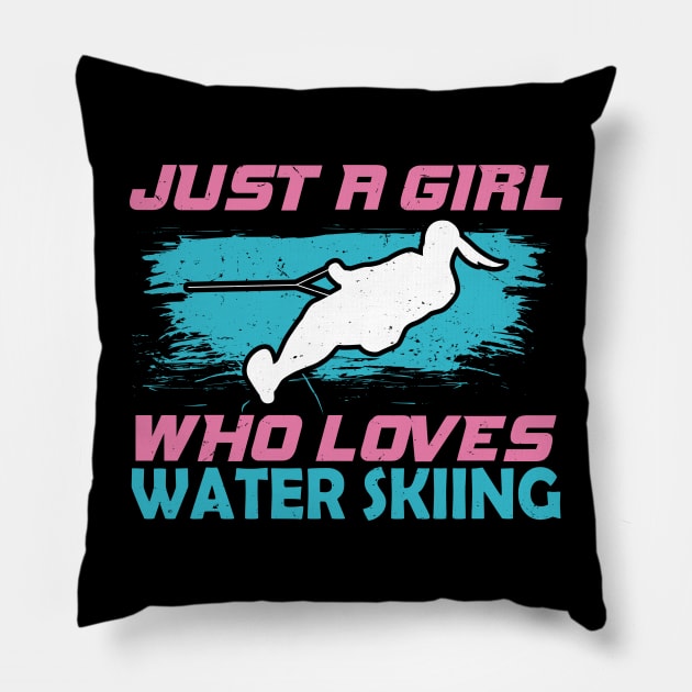 Water Ski Skiing Girl Gift Pillow by Dolde08