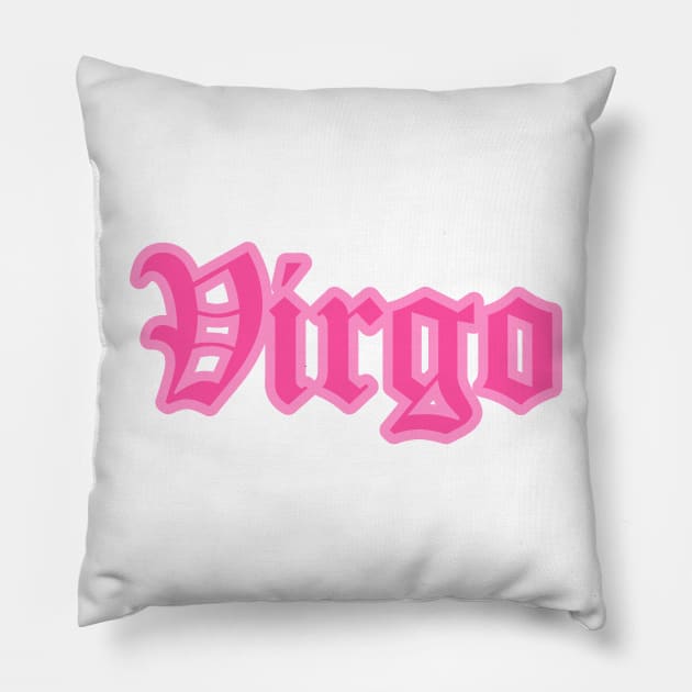 Virgo Zodiac Pink Astrology Aesthetic Pillow by Asilynn