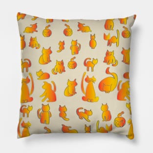 Chubby orange kitty cats in adorable poses.   Cat mom, cat dad shirt. Cat lady. orange and yellow cats and kittens Pillow