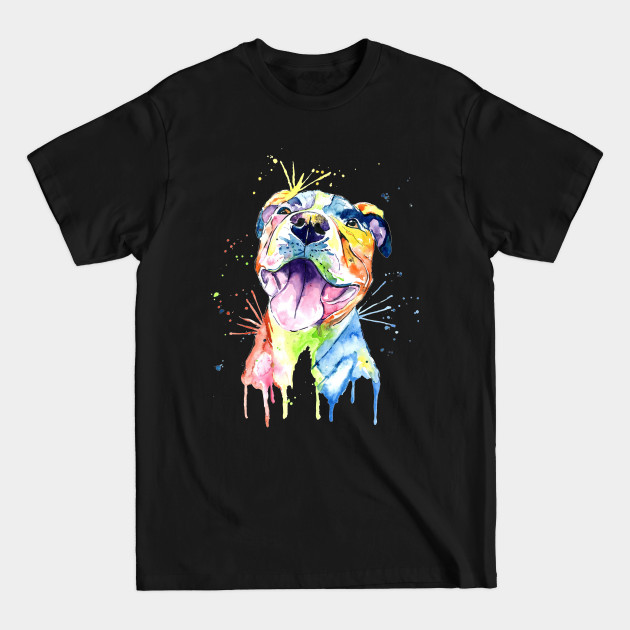 Pitbull Watercolor Painting T-shirt - Pitbull - T-Shirt