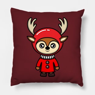 kawaii doodle cute deer christmas Pillow