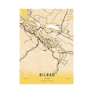 Bilbao - Spain Yellow City Map T-Shirt