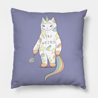 Stay Weird! With Love From Unicorn Cat Pillow