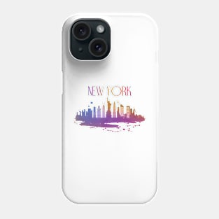 New York City Watercolor Skyline Phone Case