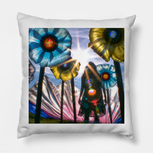 Cellophane Flowers: Lucy in the Sky Design Pillow by Prints Charming