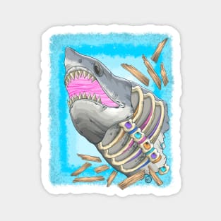 The Great White Shark - Día De Los Muertos - Shark Skeleton - Marine life Lover Magnet