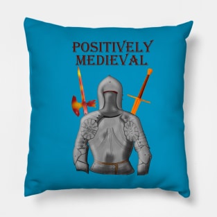 Positevely Medieval Knight with Sword and Poleaxe Pillow