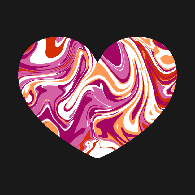 Lesbian Pride Marble Heart by nochi