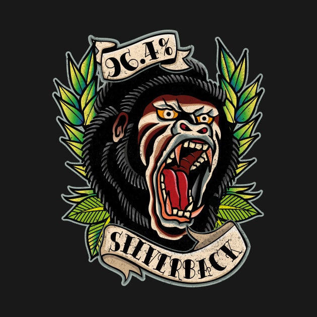 Traditional tattoo 96.4% Silverback Gym Apparel by BOEC Gear