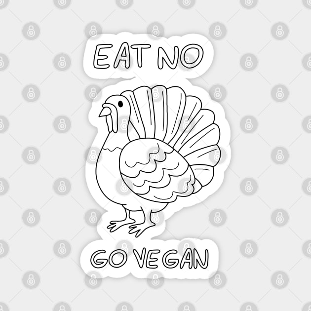 Go vegan - Thanksgiving Magnet by valentinahramov