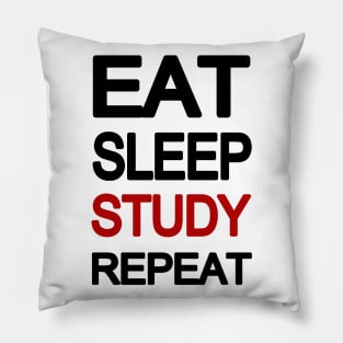 Eat Sleep Study Repeat Pillow