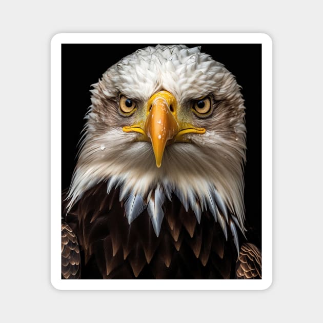 Oil Paint Hyperrealism: Majestic Bald Eagle at the Zoo Magnet by ABART BY ALEXST 