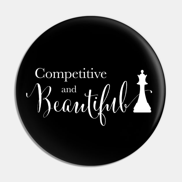 Competitive and Beautiful Queen Chess Piece for Chess Player Pin by cottoncanvas