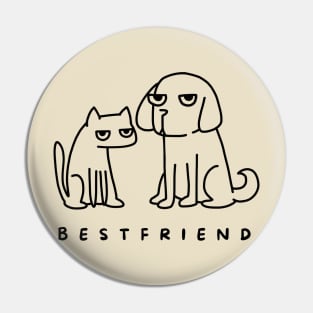 Dog and Cat Best Friends T- Shirt Pin