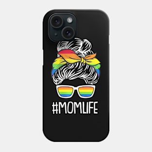 Mom Life Gay Pride Rainbow Flag Lgbt Q Ally Mama Mother Phone Case