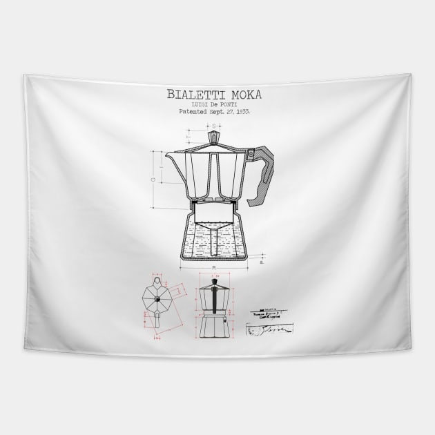 Moka pot patent Tapestry by Dennson Creative