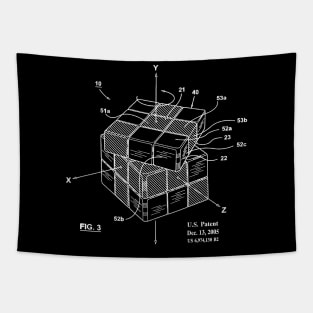 Rubiks Cube Puzzle Game Patent Print Tapestry