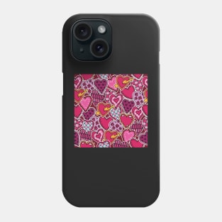 Hand Drawn Pink Hearts Phone Case