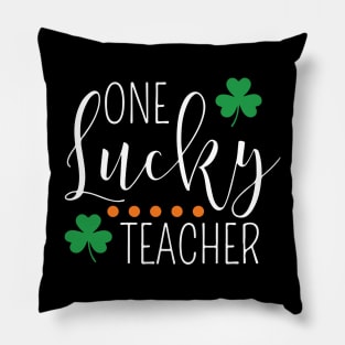 One Lucky Teacher Funny St Patricks Day Matching Irish Gifts Pillow