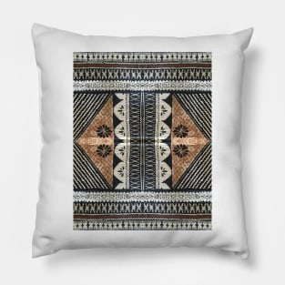 Fijian Tapa Cloth 2 by Hypersphere Pillow