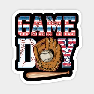 Baseball Game Day Baseball And Glove Gift For Men Women Magnet