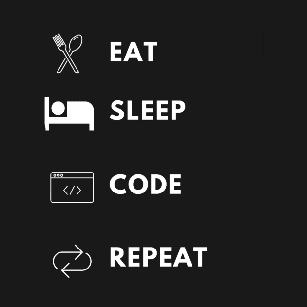 Eat sleep code repeat developer lifecycle by Bravery