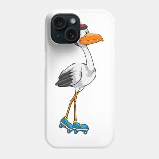 Stork as Inline skater with Roller skates Phone Case