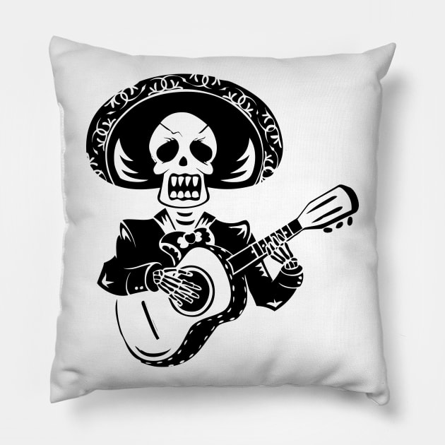 Day Of The Dead Skeleton Pillow by skycloudpics