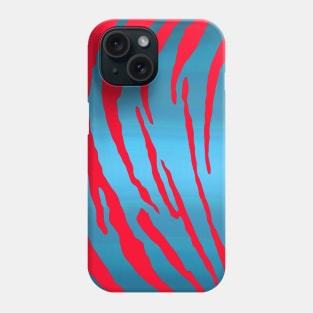 Metallic Tiger Stripes Blue Red Phone Case