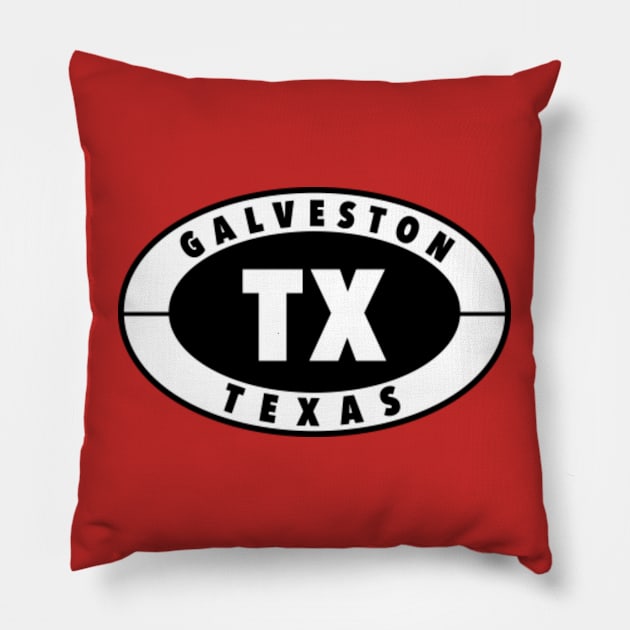 Vintage Galveston Texas Pillow by lada untung