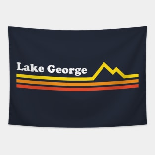 Lake George NY Retro Vintage Style Mountains Tapestry