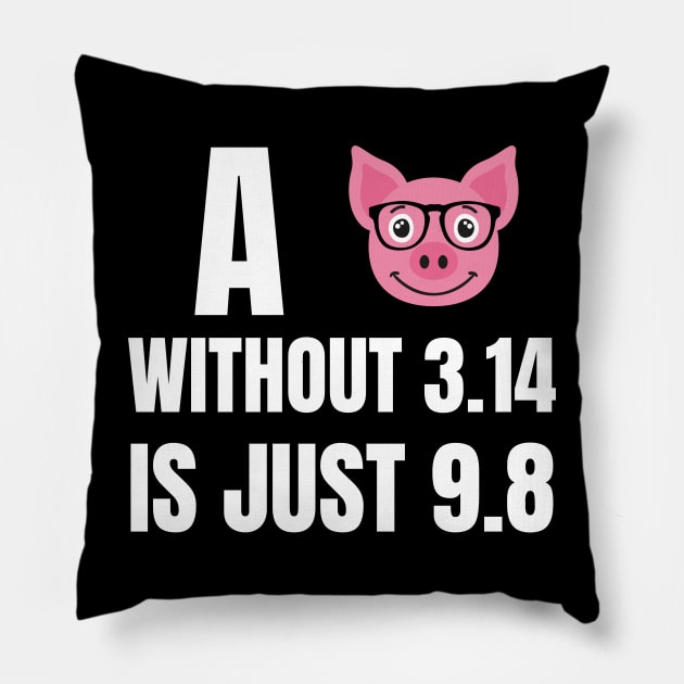 A Pig without 3.14 is just 9.8 Pillow by Watersolution