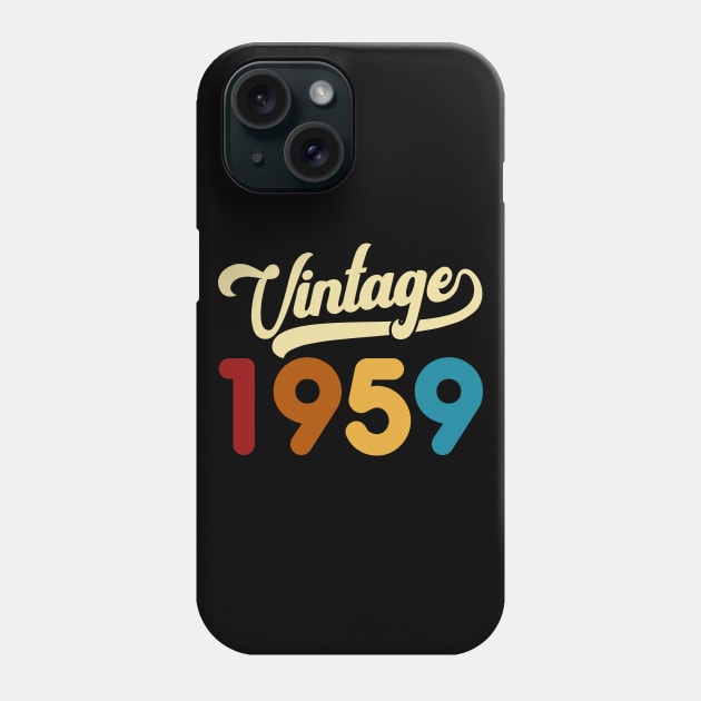 1959 Vintage Gift 61st Birthday Retro Style Phone Case by Kimko