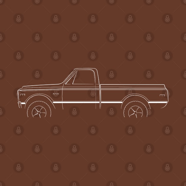 1972 Chevy C-10 Pickup - profile stencil, white by mal_photography