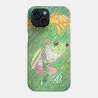 FROG IN FLOWER UNDER THE RAIN Phone Case