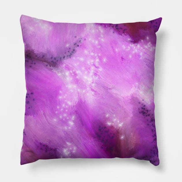 Purple galaxy in abstract Pillow by thesnowwhyte