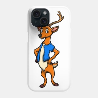 Cute Anthropomorphic Human-like Cartoon Character White-tailed Deer in Clothes Phone Case